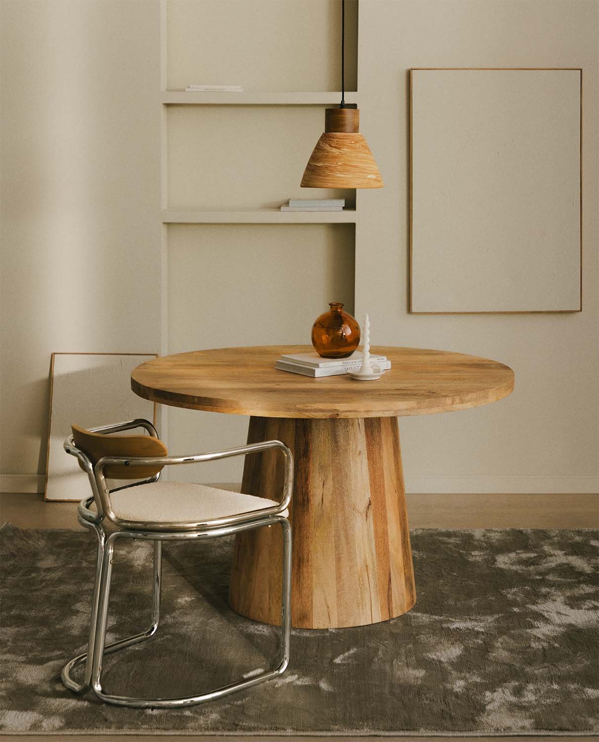 Mesa de Jantar Redonda em Madeira de Mango (Ø120 cm) Doran, imagem de galeria 2