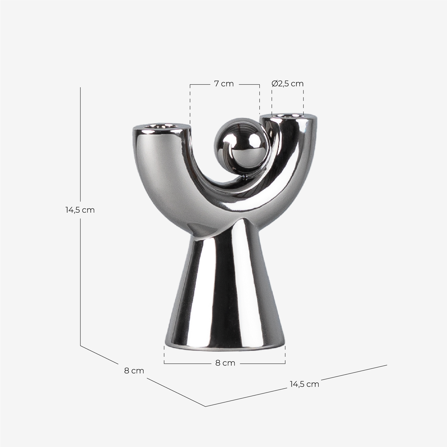 Candelabro Dolomita Galvanizado Osiura , Medidas