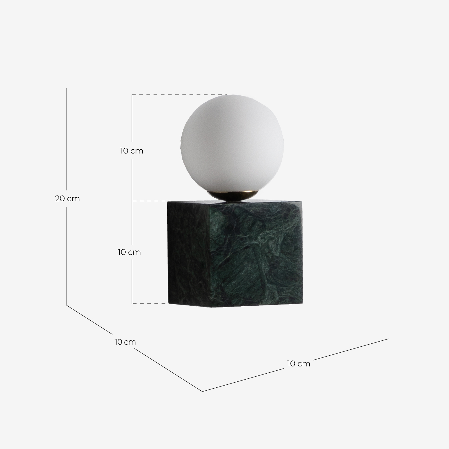 Aplique de Parede em Cubo de Mármore Lunas , Medidas