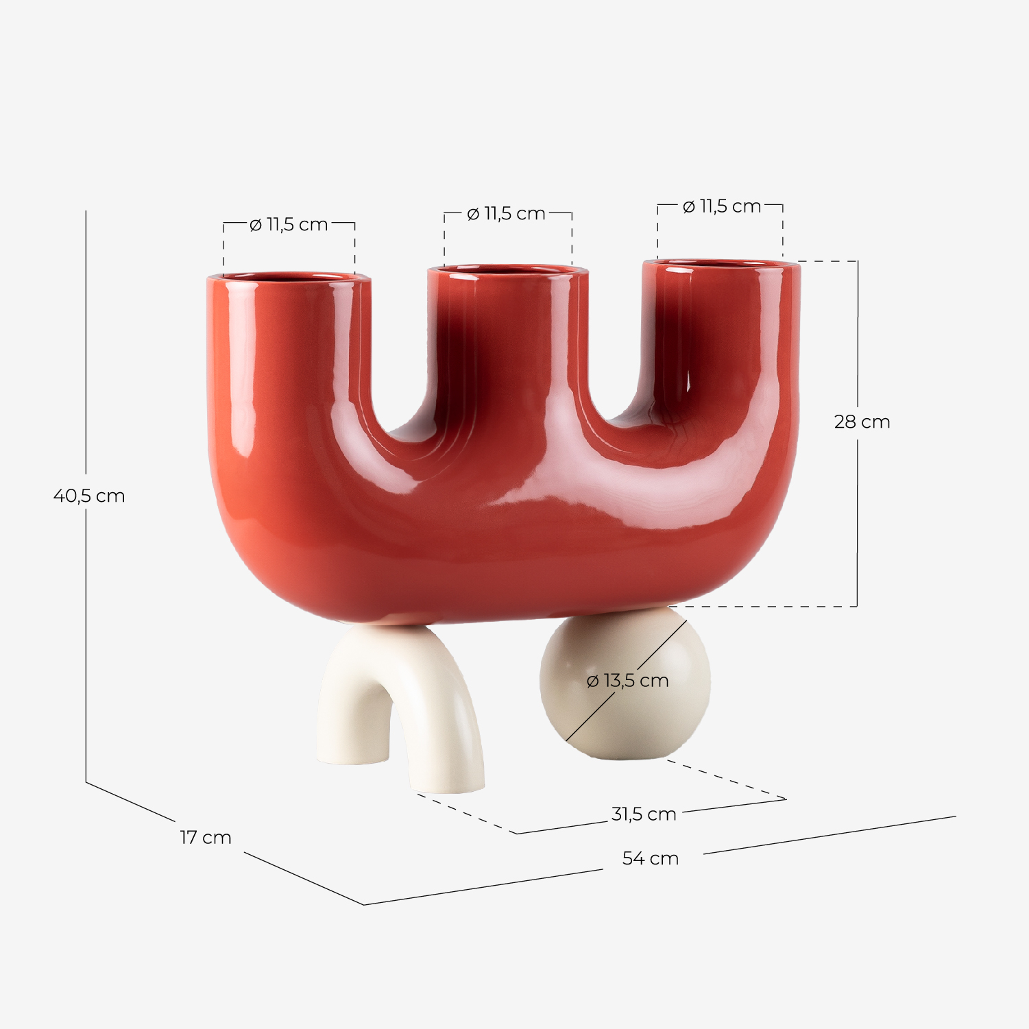 Vaso Alto Dolomita XL Osaura, Medidas