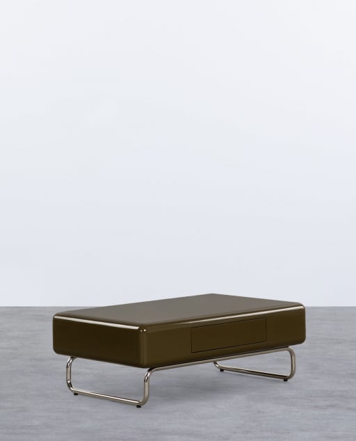 Mesa de Centro Retangular de Madeira e Metal (110x70 cm) Candela Colours