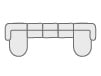 Sofá Modular de 5 Peças com 2 Chaise Longue em Tecido Ilham 