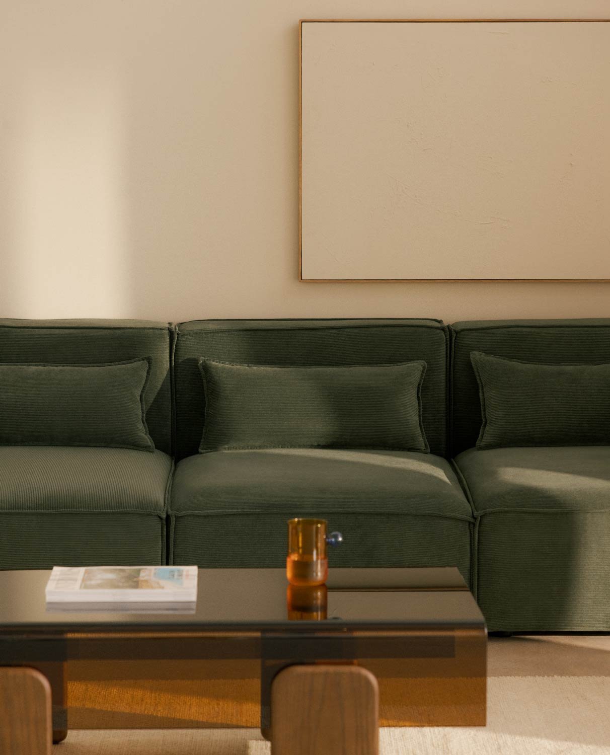 Sofá Modular de 3 Peças com 2 Cadeirões de Canto em Veludo Kilhe, imagem de galeria 2