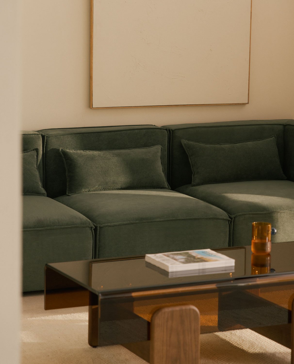 Sofá Modular de 5 Peças com 2 Cadeirões de Canto em Veludo Kilhe, imagem de galeria 2