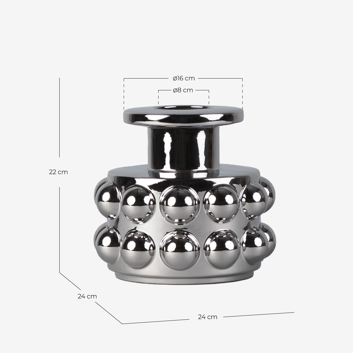 Vaso de Dolomita Galvanizado Low Malik, Medidas