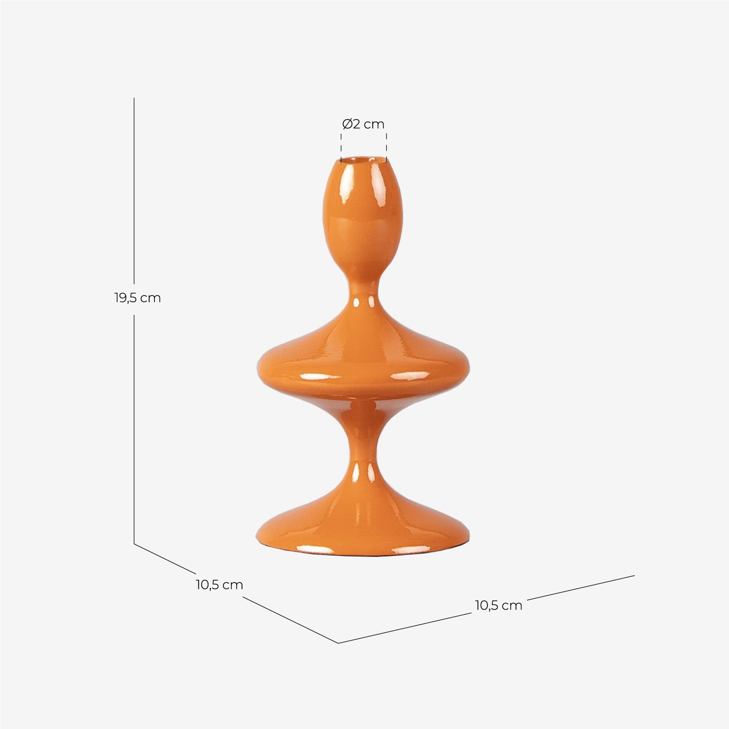 Candelabro de Metal (19,5 cm) Fulgui, Medidas