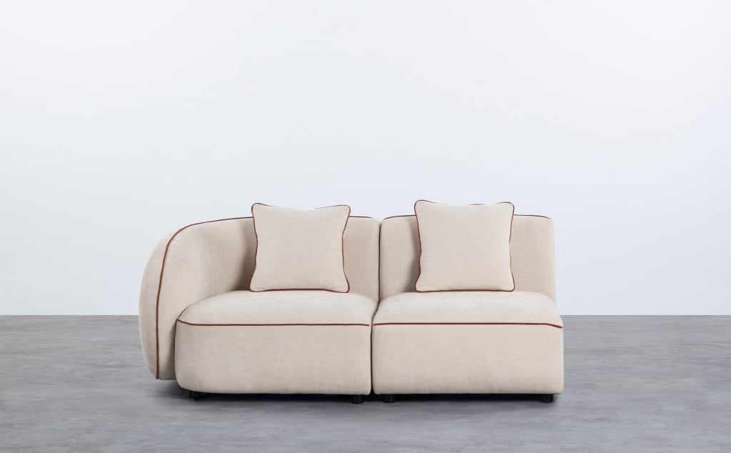 Sofá Modular de Canto 2 Peças com Poltrona em Tecido Ilham