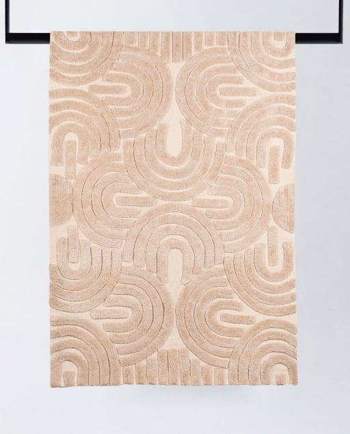Tapete feito à mão em poliéster (236x165 cm) Zanas 