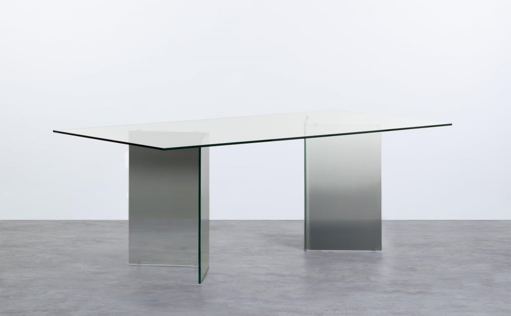 Mesa de Jantar Retangular de Vidro Temperado (210X100 cm) Draua