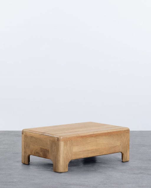 Mesa de Centro Retangular de Madeira de Manga (110x70 cm) Reichel - Madeira de Mango Natural	