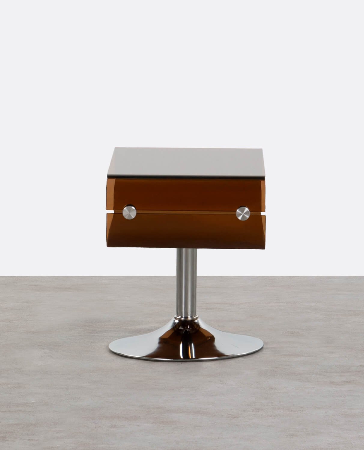 Mesa Lateral Retangular de Vidro e Metal (61x38 cm) Hedy, imagem de galeria 2