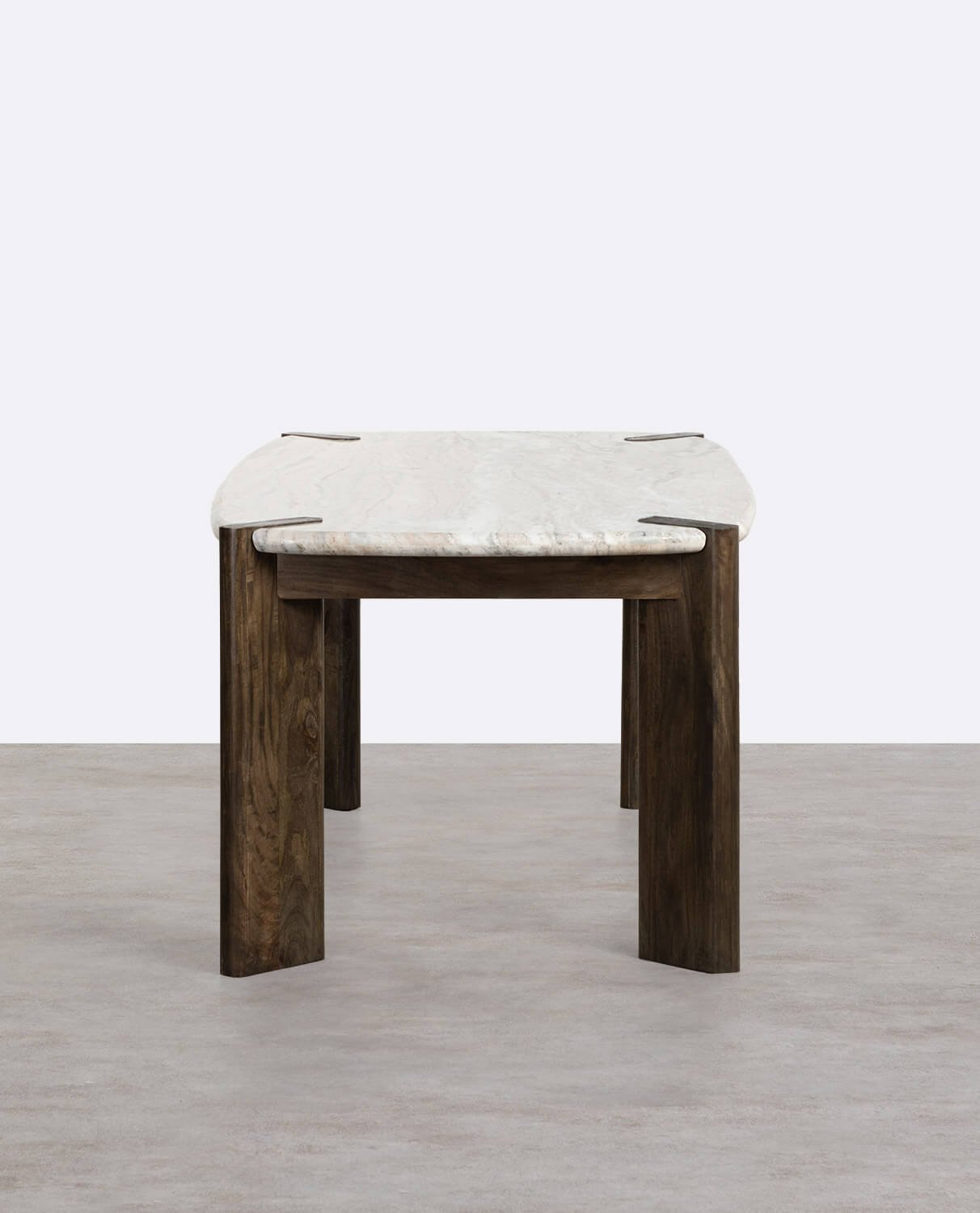 Mesa de Jantar Retangular em Mármore Sawar e Madeira de Manga (180x99 cm) Edgar, imagem de galeria 2