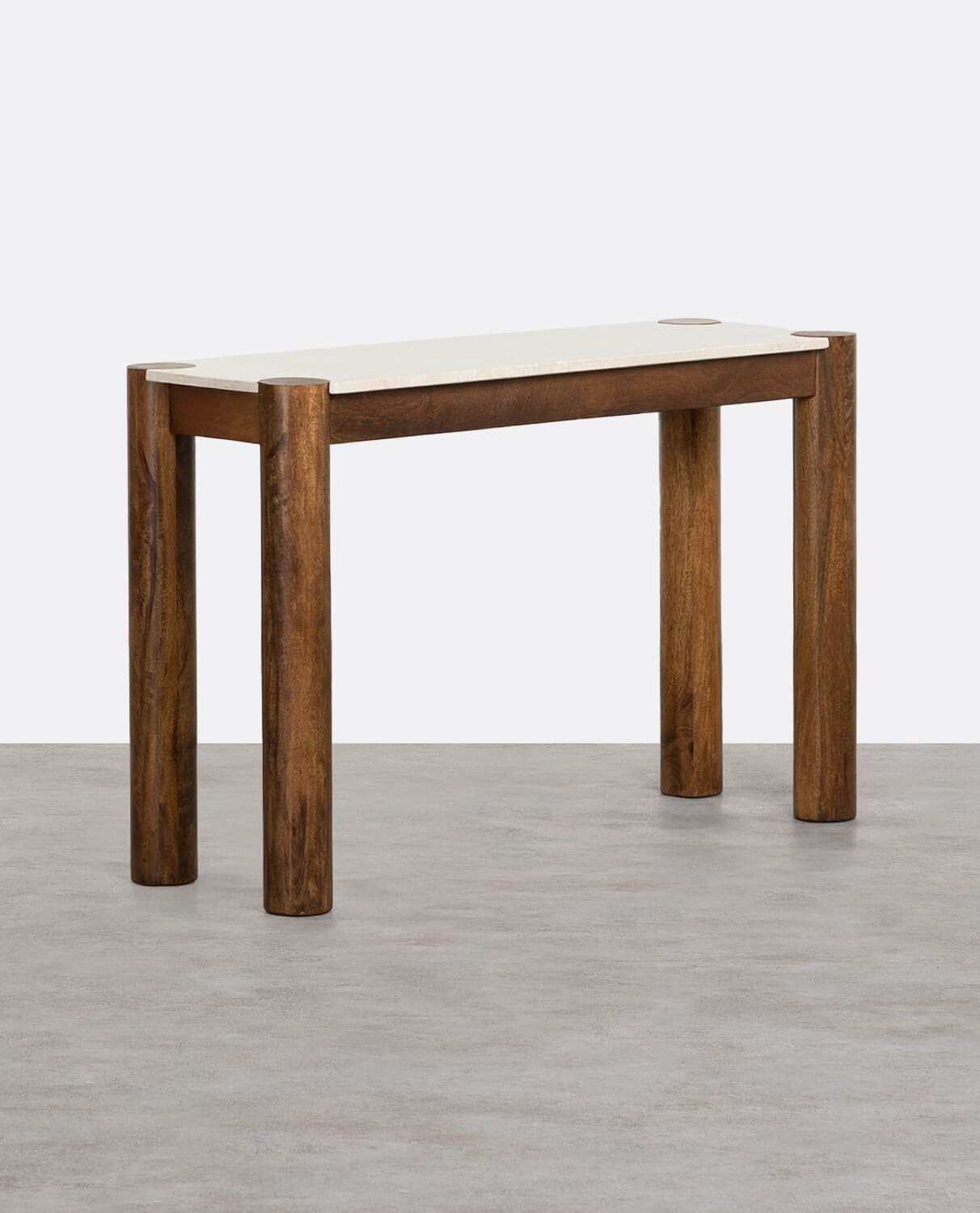 Consola em Mármore Botticino e Madeira de Manga (120x40 cm) Dublin, imagem de galeria 1