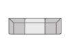 Sofá modular de jardim 3 peças com 2 cantos e 2 lugares em tecido Lagos