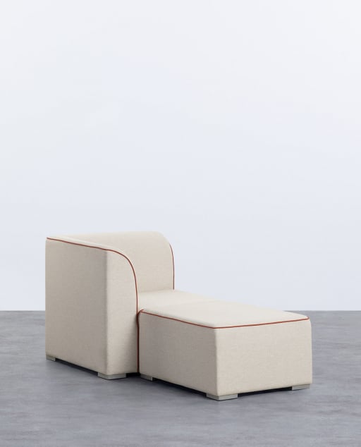 Poltrona Modular de Canto para Jardim com Puff em Tecido Lagos