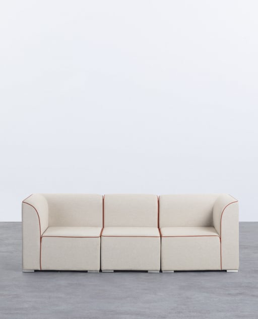 Sofá de Jardim Modular de 3 Peças com 2 Assentos de Canto e Poltrona de Tecido Lagos