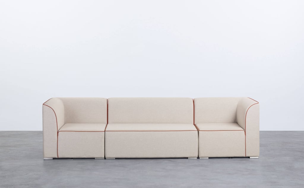 Sofá modular de jardim 3 peças com 2 cantos e 2 lugares em tecido Lagos