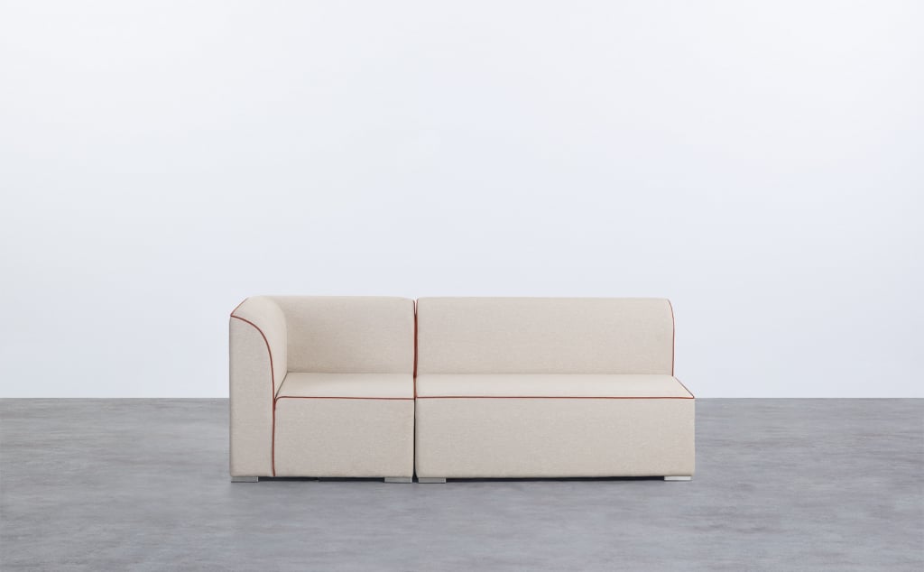 Sofá Modular de Jardim de Canto de 2 Peças e Sofá de Tecido de 2 Lugares Lagos