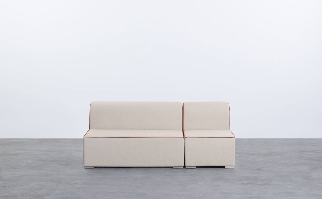 Sofá de Jardim Modular 2 Peças Sofá de 2 Lugares e Poltrona de Tecido Lagos