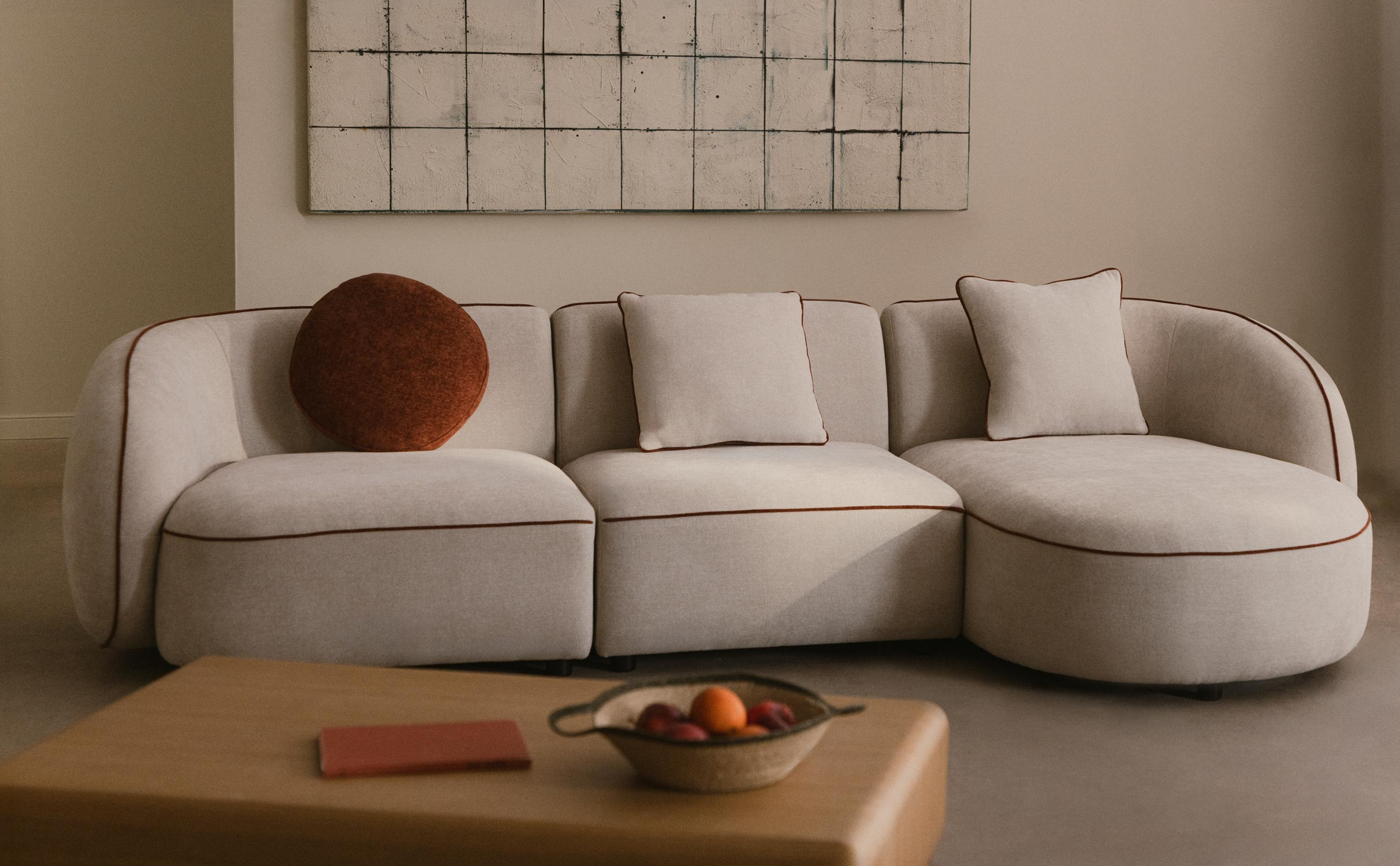 Sofá Modular Chaise Longue 3 Peças com Poltrona de Canto e Tecido Ilham, imagem de galeria 1