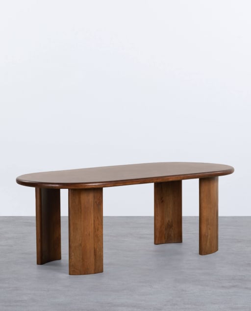 Mesa de Jantar Oval em Madeira de Manga (220x100 cm) Leno