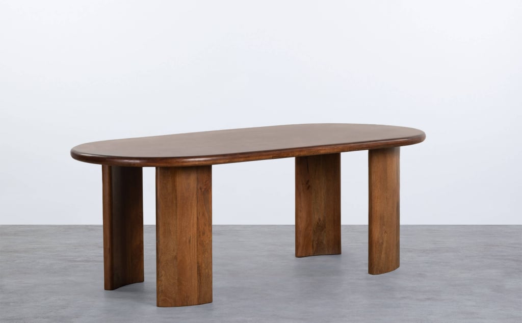 Mesa de Jantar Oval em Madeira de Manga (220x100 cm) Leno