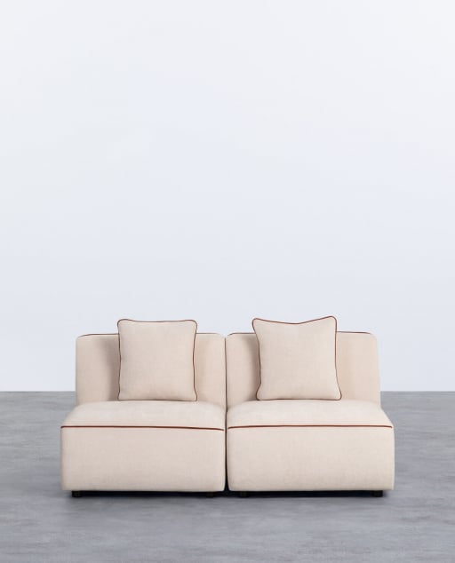 Sofá Modular 2 Peças Poltrona em Tecido Ilham
