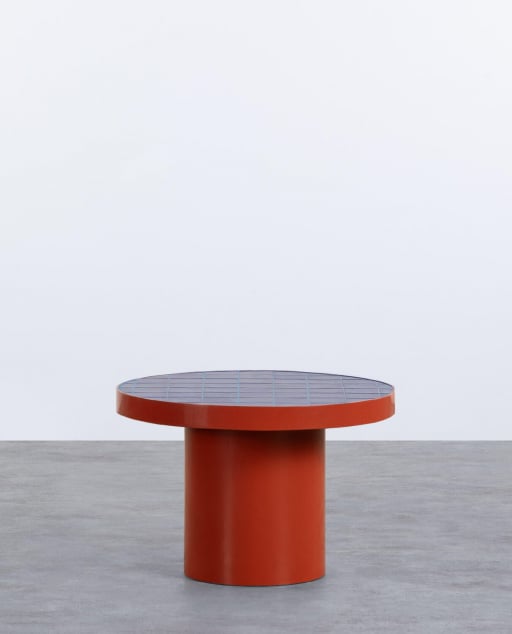 Mesa de Centro Metal e Cerâmica (Ø60 cm) Zafiro
