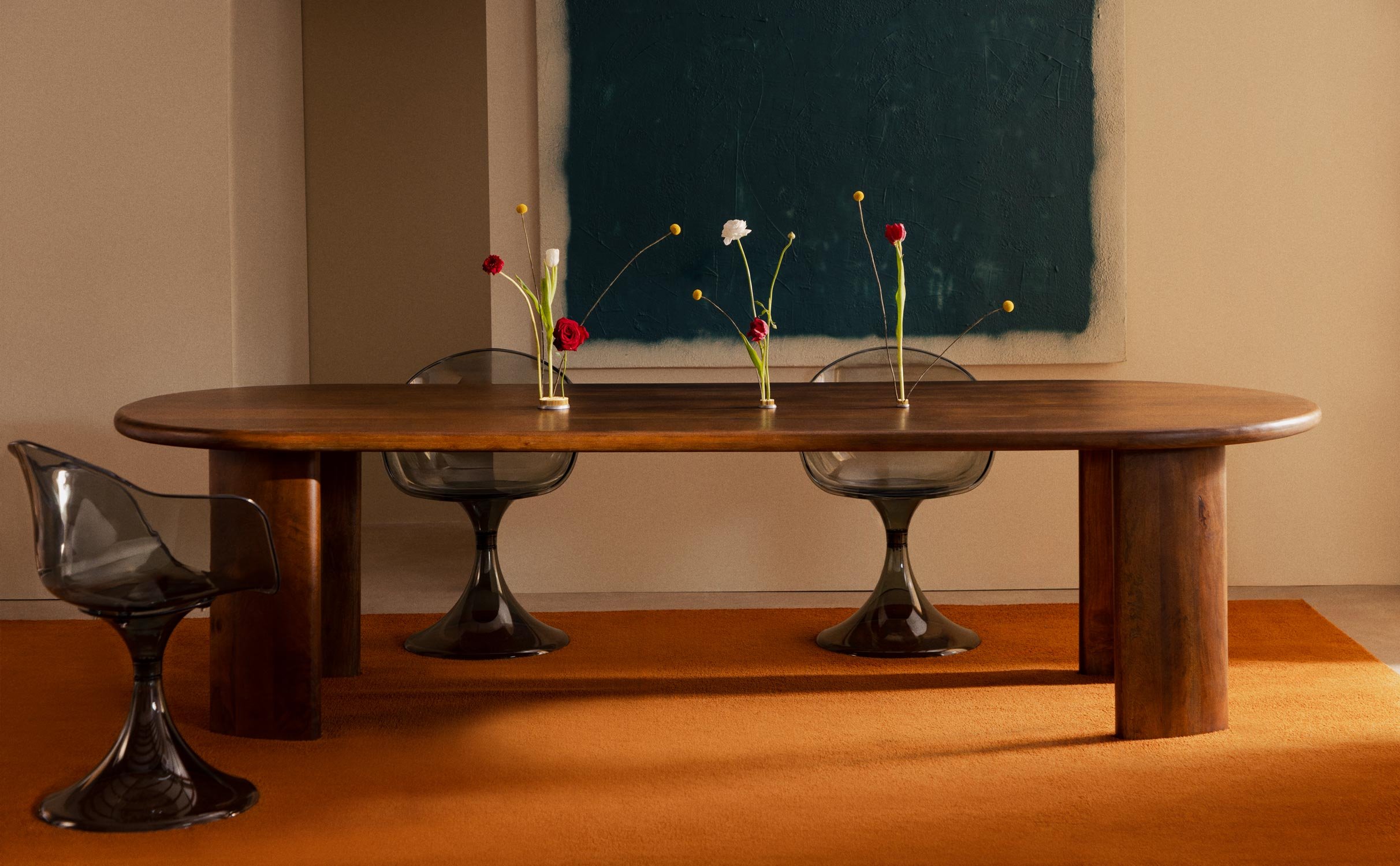 Mesa de Jantar Oval em Madeira de Manga (300x110 cm) Leno, imagem de galeria 1