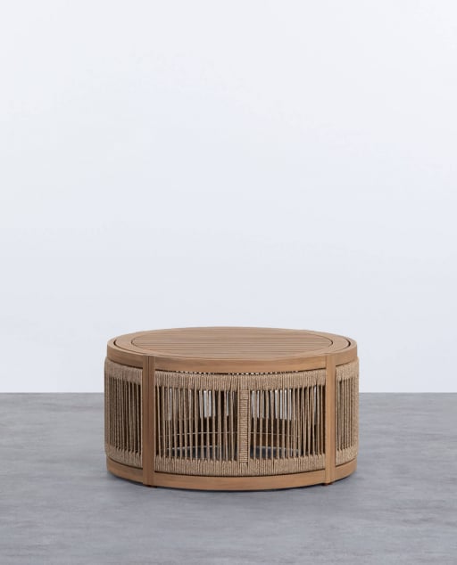 Mesa de Centro Redonda de Madeira de Acácia Mares (Ø80 cm)