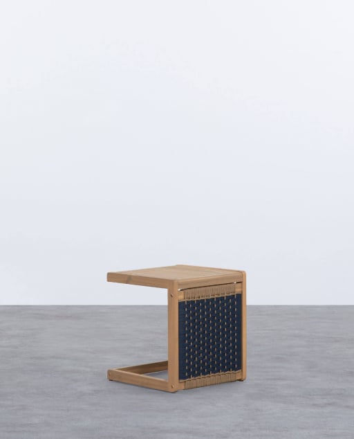 Mesa Lateral de Madeira de Acácia e Corda (40x40 cm) Mirle