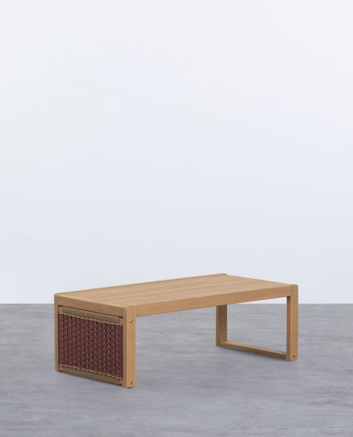 Mesa de Centro de Madeira de Acácia e Corda (100x50 cm) Mirle 