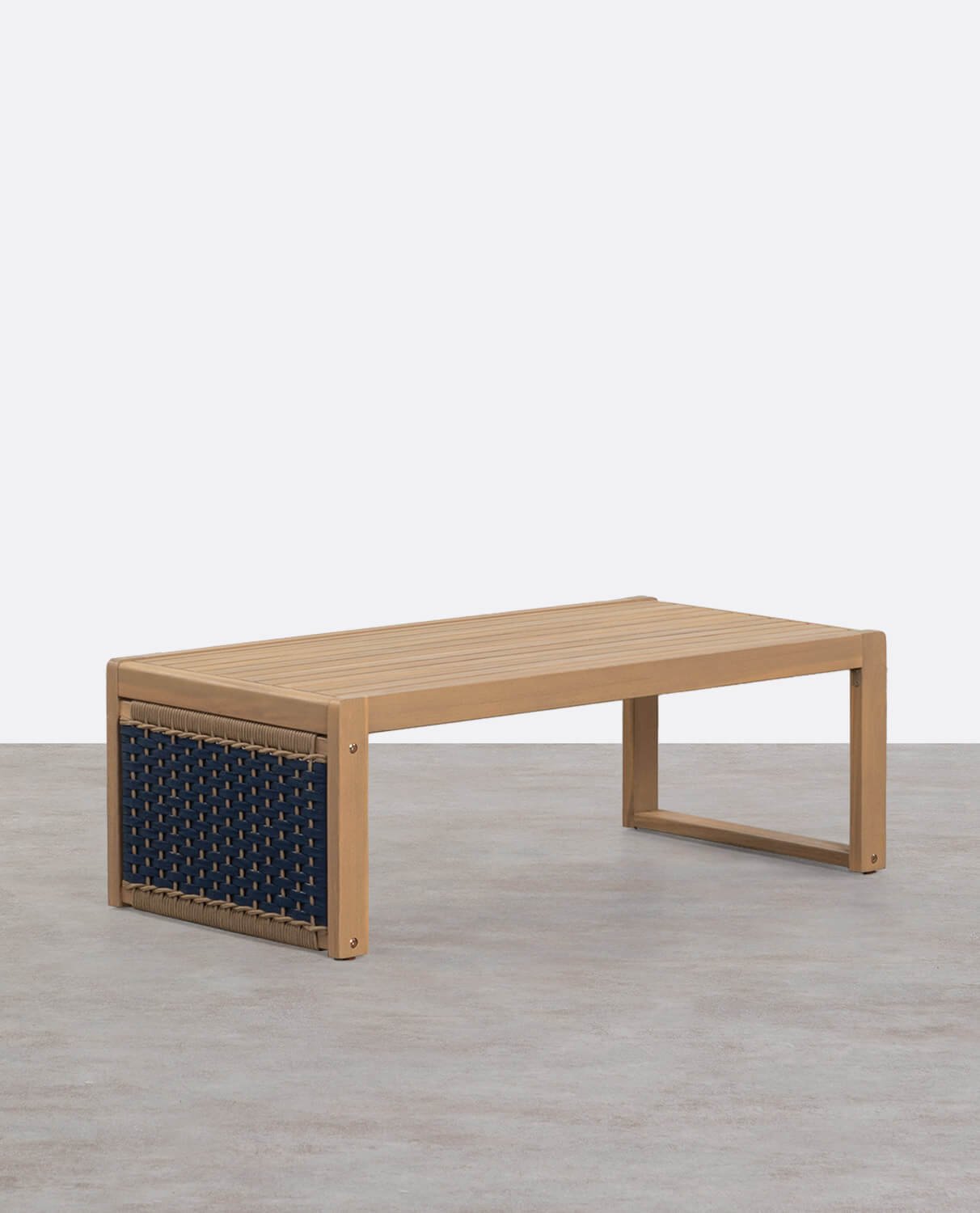Mesa de Centro de Madeira de Acácia e Corda (100x50 cm) Mirle , imagem de galeria 1