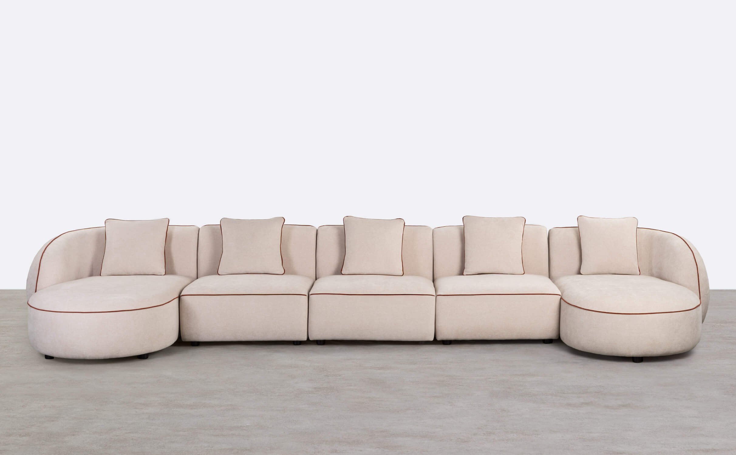 Sofá Modular de 5 Peças com 2 Chaise Longue em Tecido Ilham , imagem de galeria 1