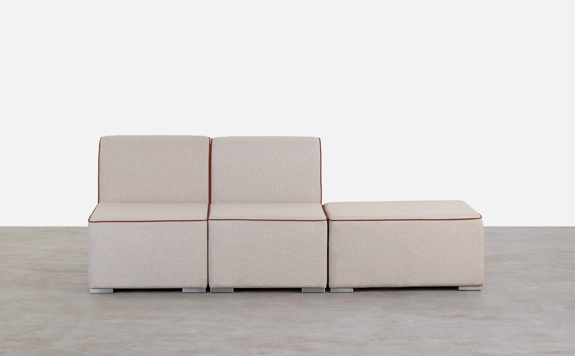Sofá Modular de Jardim 2 Peças Poltrona e Puff em Tecido Lagos, imagem de galeria 1