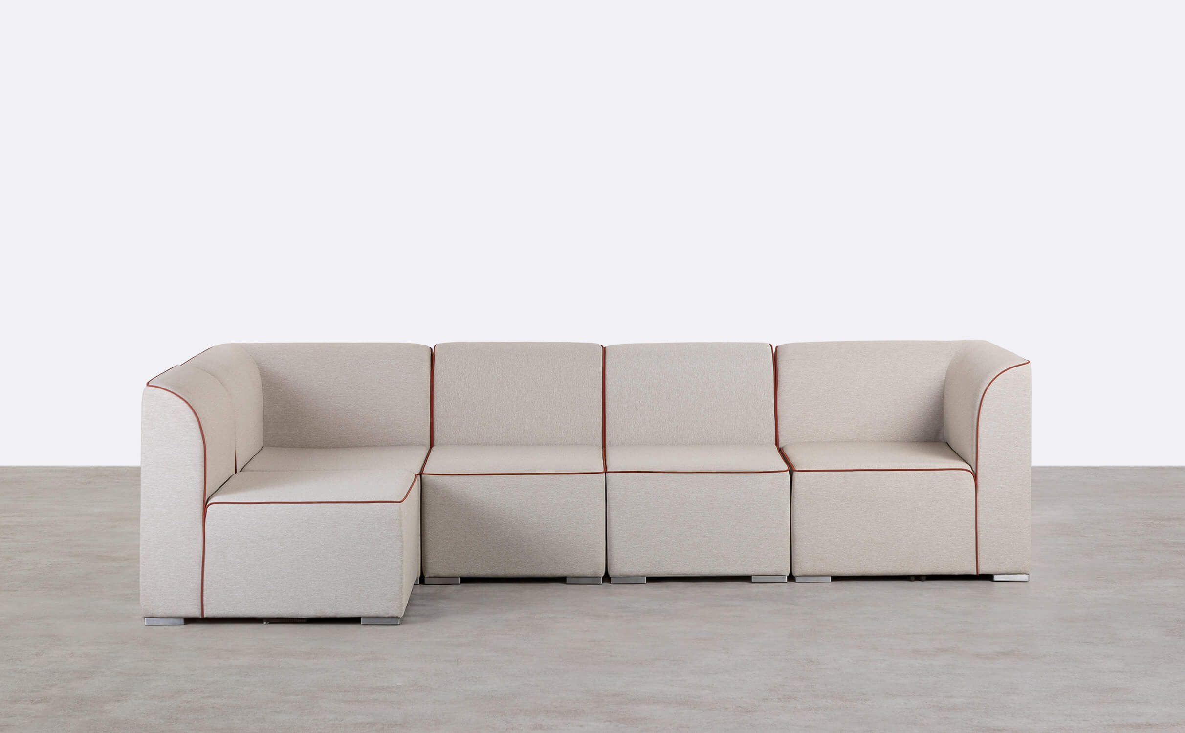 Sofá de Jardim Modular 5 Peças com 2 Cantos e 3 Poltronas em Tecido Lagos, imagem de galeria 1
