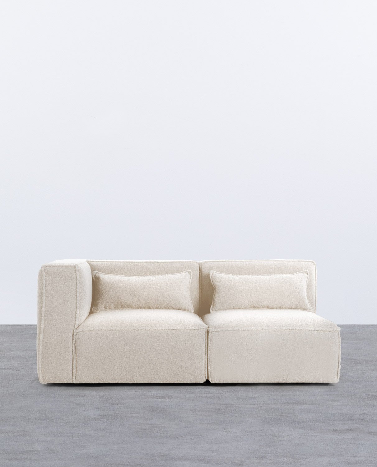 Sofá Modular de Canto de 2 peças em Tecido Bouclé Kilhe