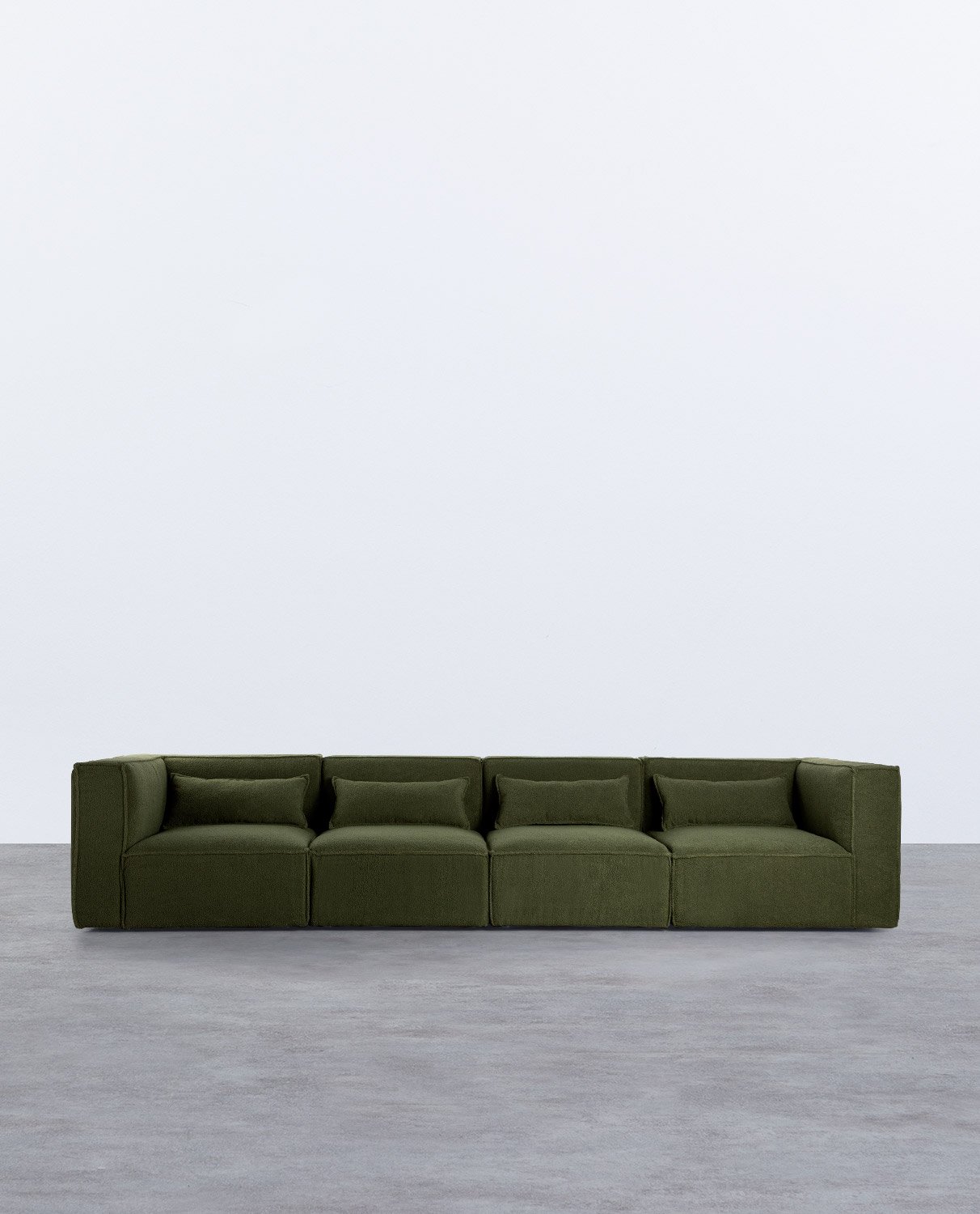 Sofá Modular de 4 peças com 2 Cadeirões de Canto em Tecido Bouclé Kilhe