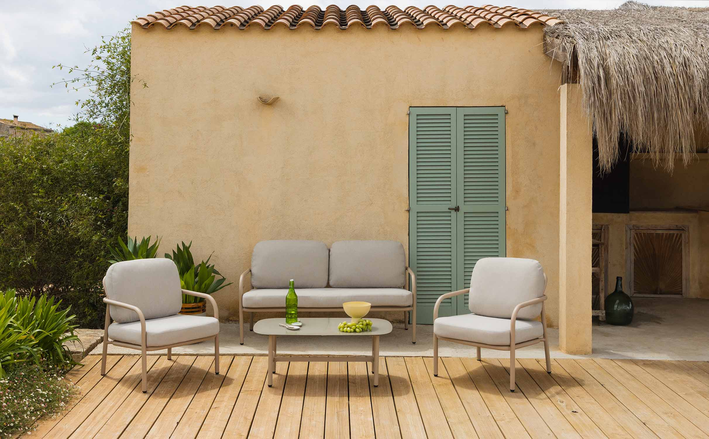 Conjunto de Jardim em Metal e Tecido com Mesa de Centro Aleina, imagem de galeria 1