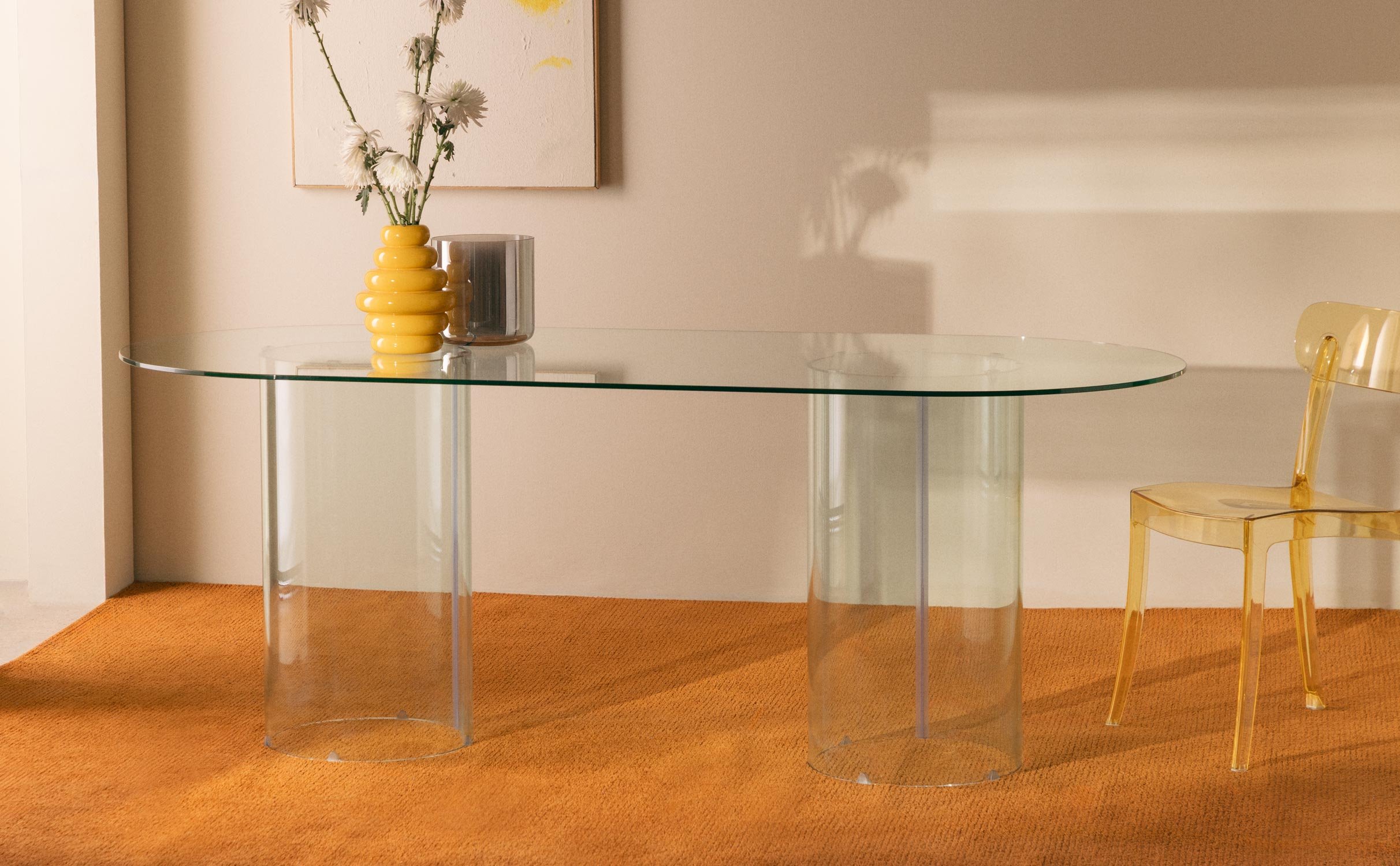 Mesa de Jantar Oval em Vidro Temperado (200x90 cm) Kolu, imagem de galeria 1