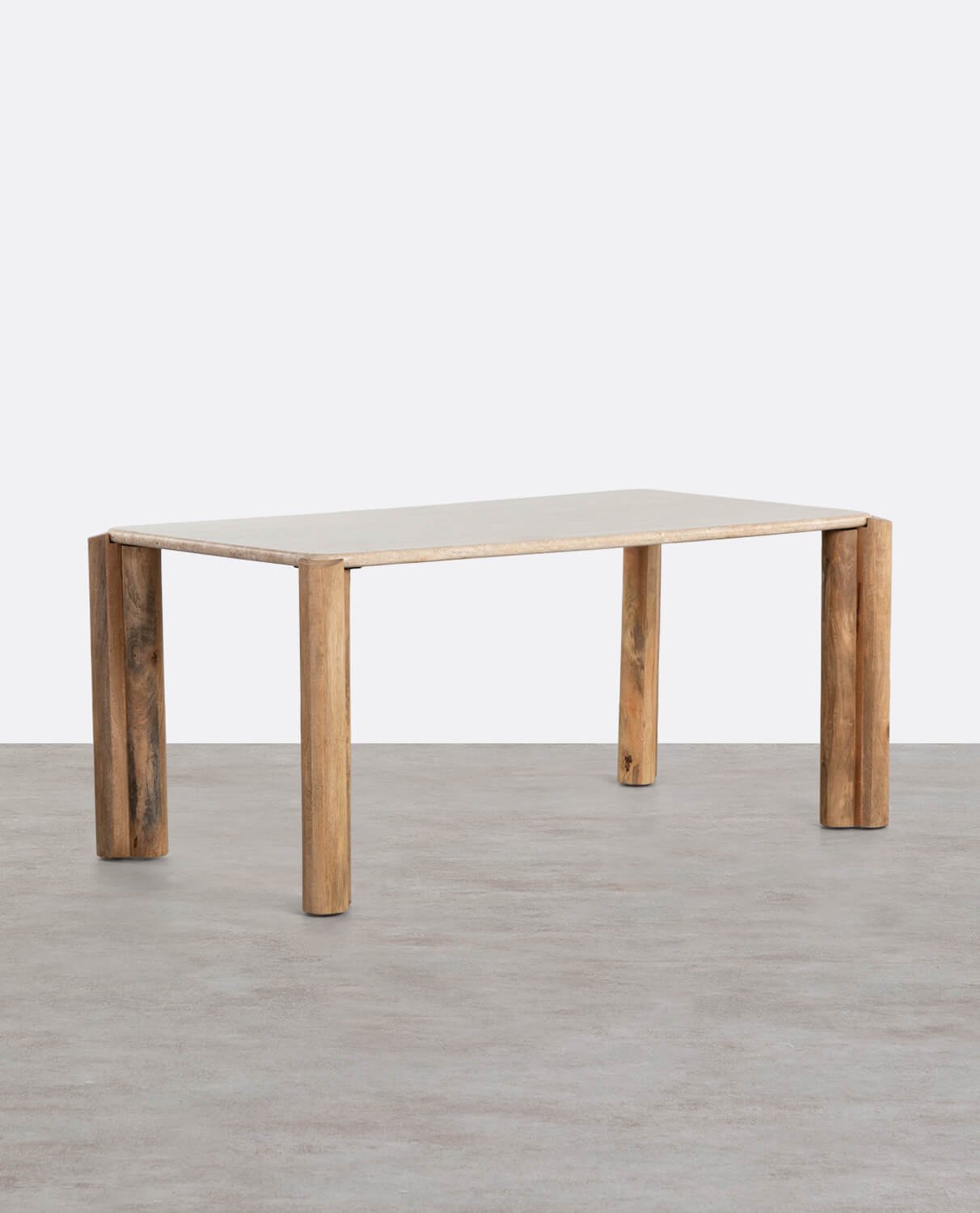 Mesa de Jantar Retangular com Tampo em Mármore Travertino (174x91 cm) Ethel, imagem de galeria 1