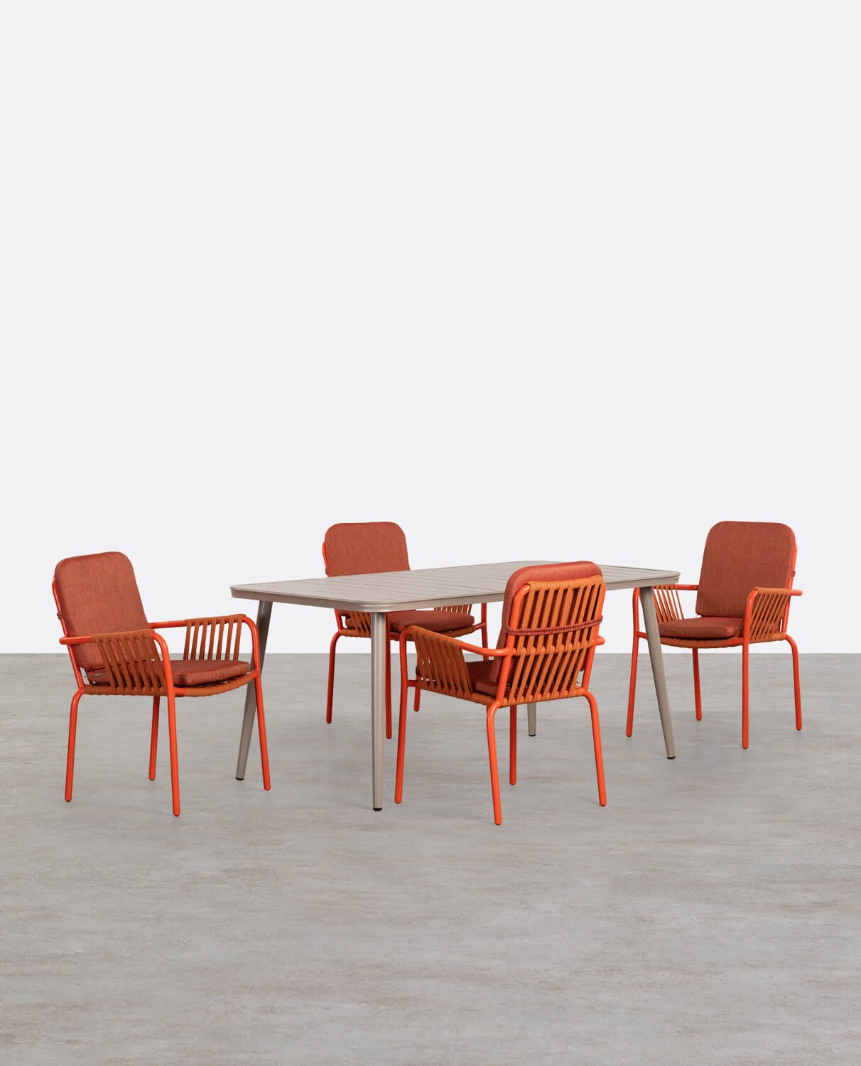 Conjunto de Mesa Retangular de Alumínio (160x90 cm) Cancun e 4 Cadeiras para Área Externa Drian, imagem de galeria 1
