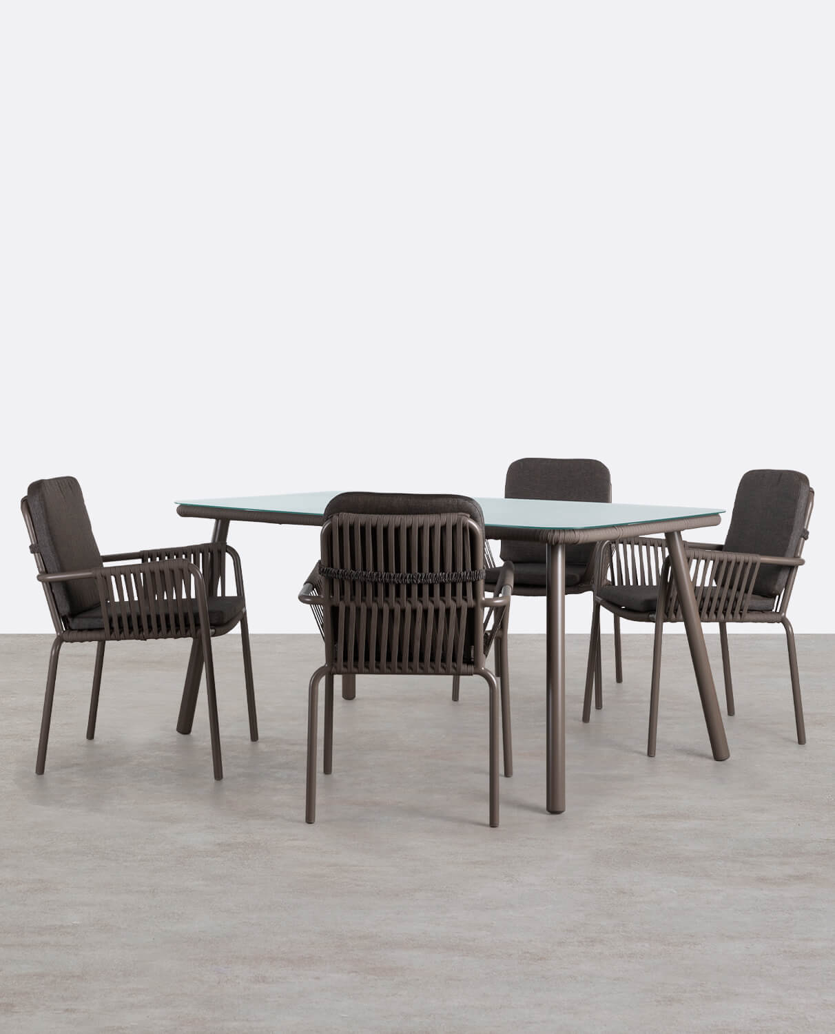 Conjunto de Mesa em Alumínio e 4 Cadeiras de Exterior Drian, imagem de galeria 1