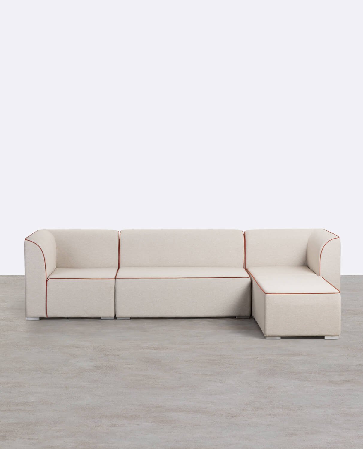 Sofá de Jardim Modular 3 Peças com 2 Cantos e Sofá de 2 Lugares com Puff em Tecido Lagos, imagem de galeria 1