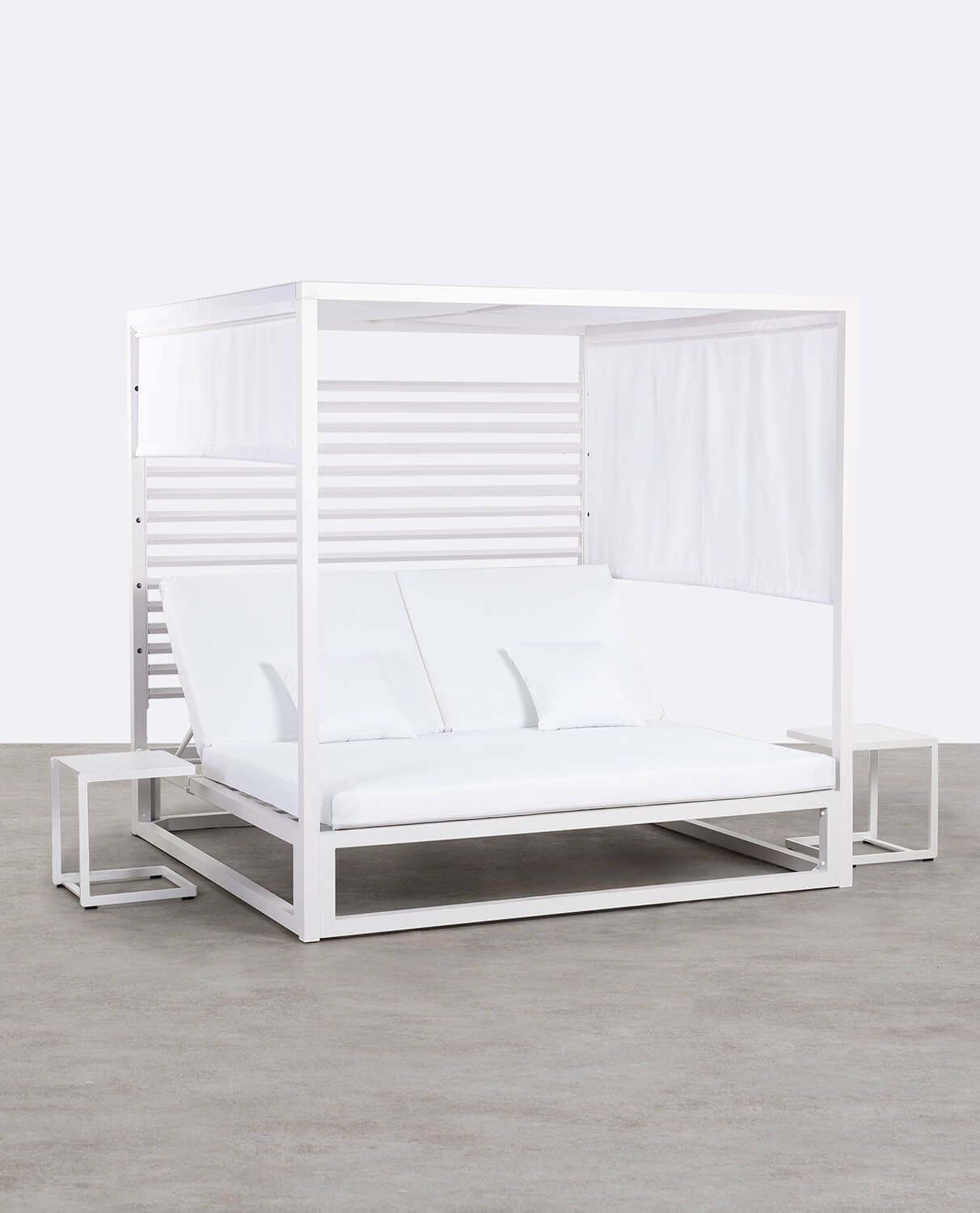 Set de Cama Reclinável Balinesa Mersia e 2 Mesas Laterais de Alumínio Kreta Colours, imagem de galeria 1
