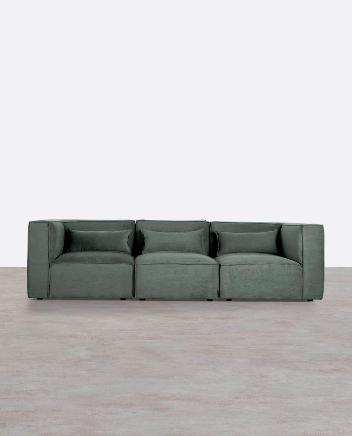 Sofá Modular de 3 Peças com 2 Cadeirões de Canto em Veludo Kilhe, imagem de galeria 1
