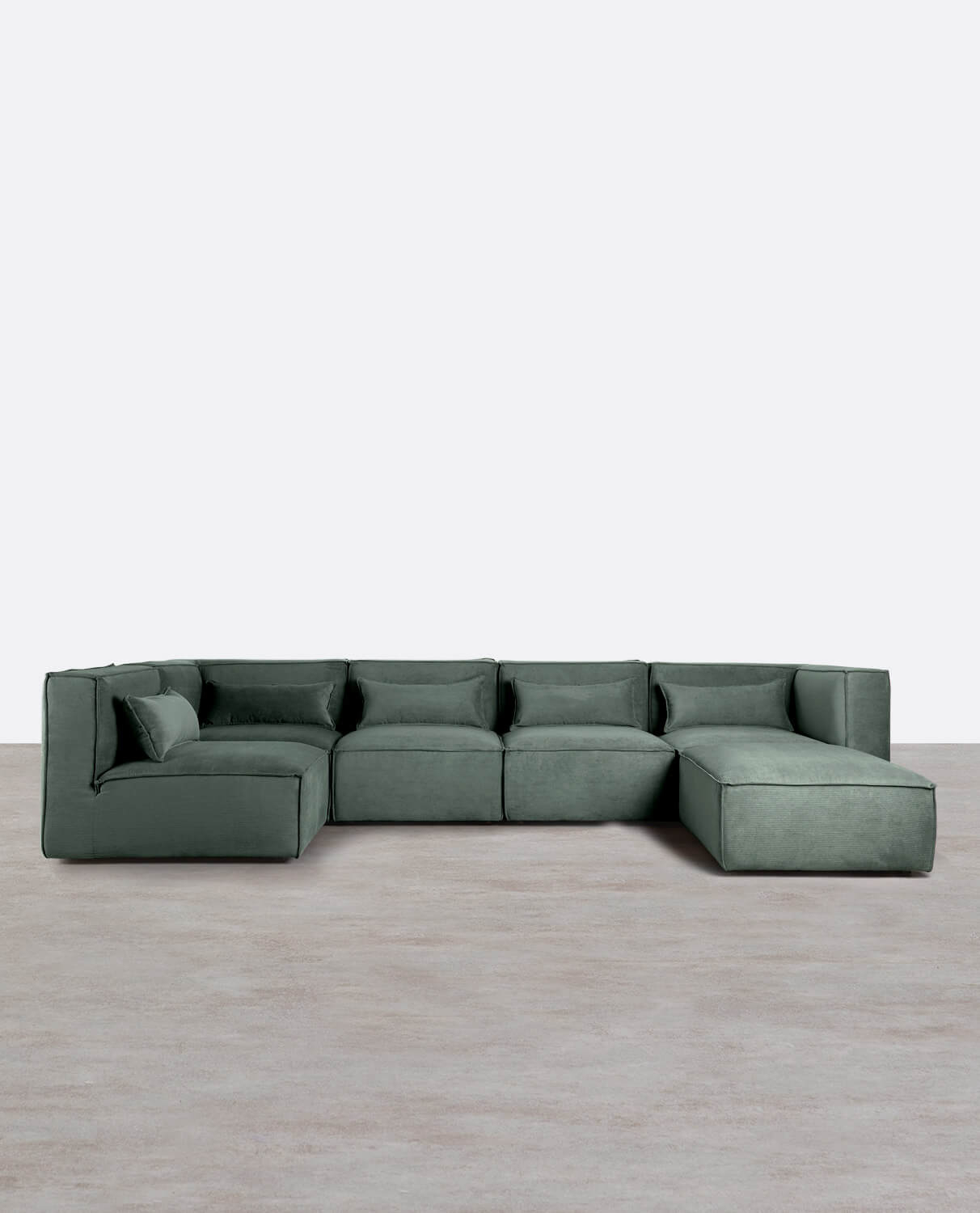 Sofá Modular de 5 Peças e puff em Veludo Kilhe , imagem de galeria 1