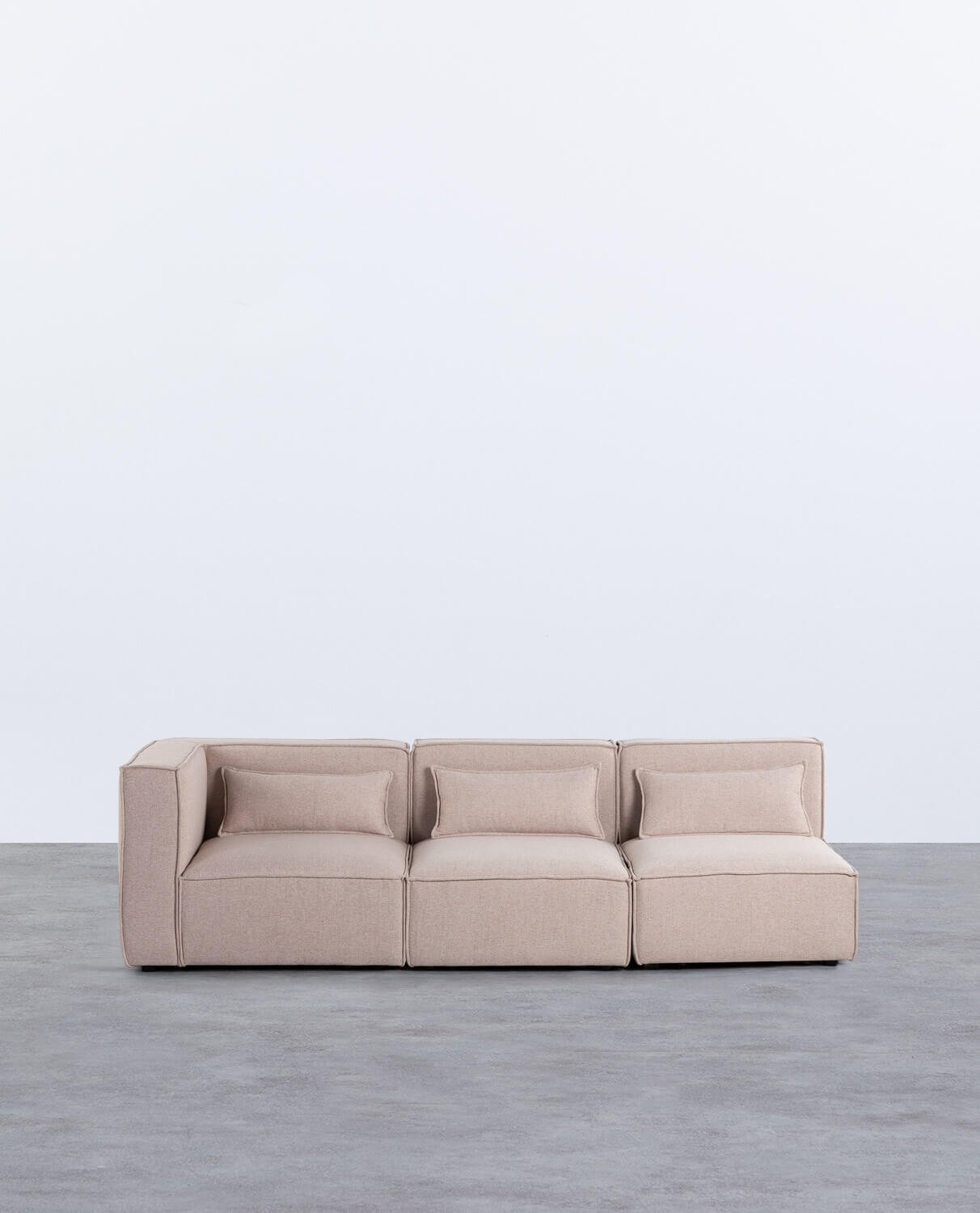 Sofá Modular de 3 Peças com dois Módulos em Tecido Kilhe