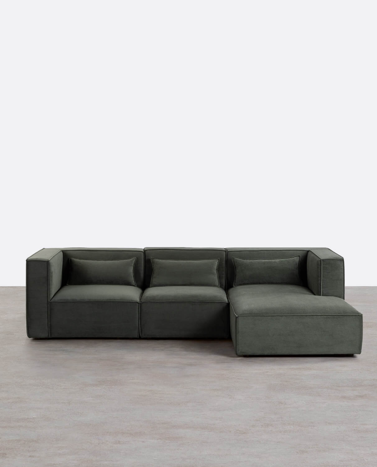 Sofá Chaise Longue Modular Kilhe Corduroy, imagem de galeria 1