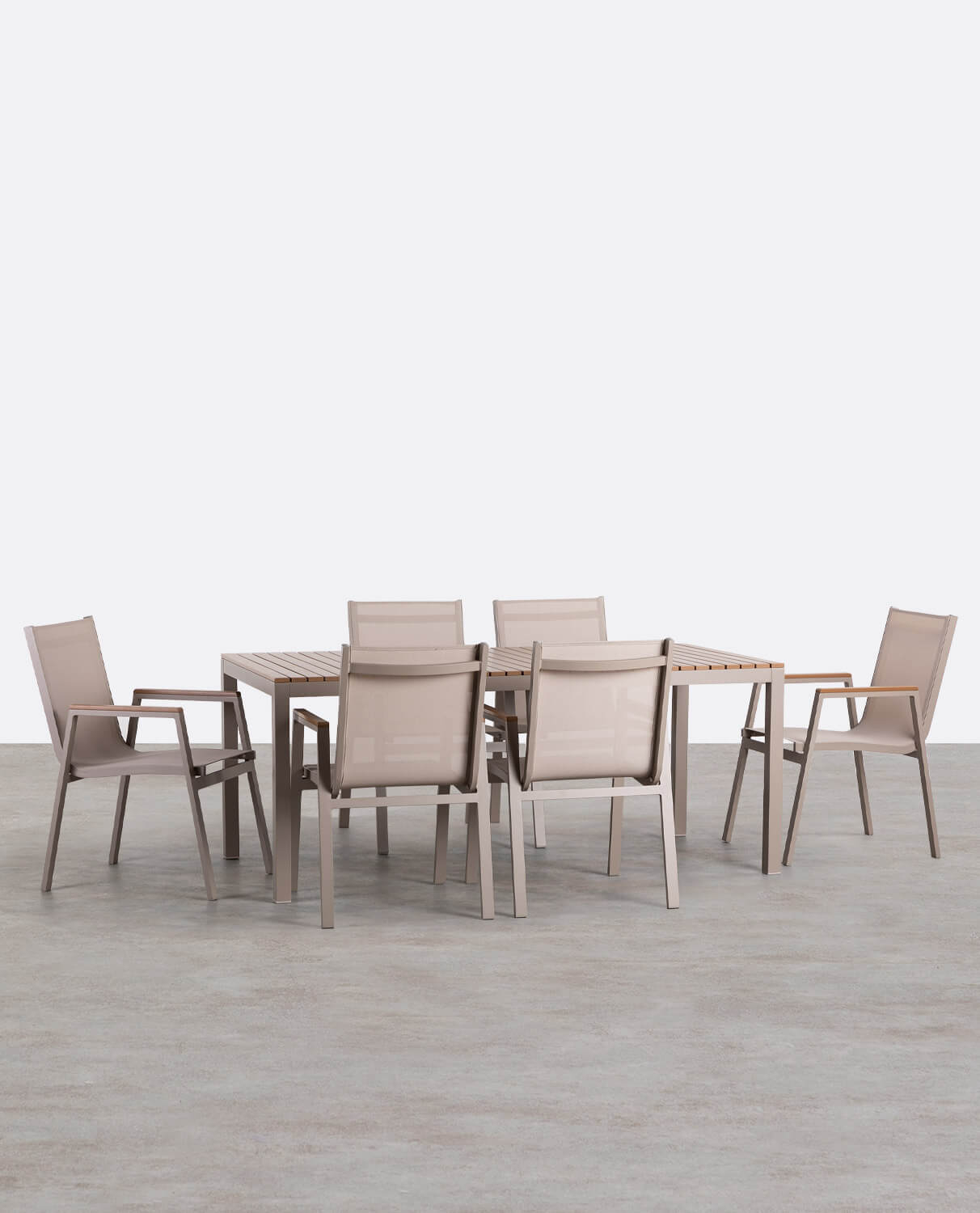 Conjunto de Mesa em Alumínio (180x90 cm) e 6 Cadeiras de Exterior Korce , imagem de galeria 1